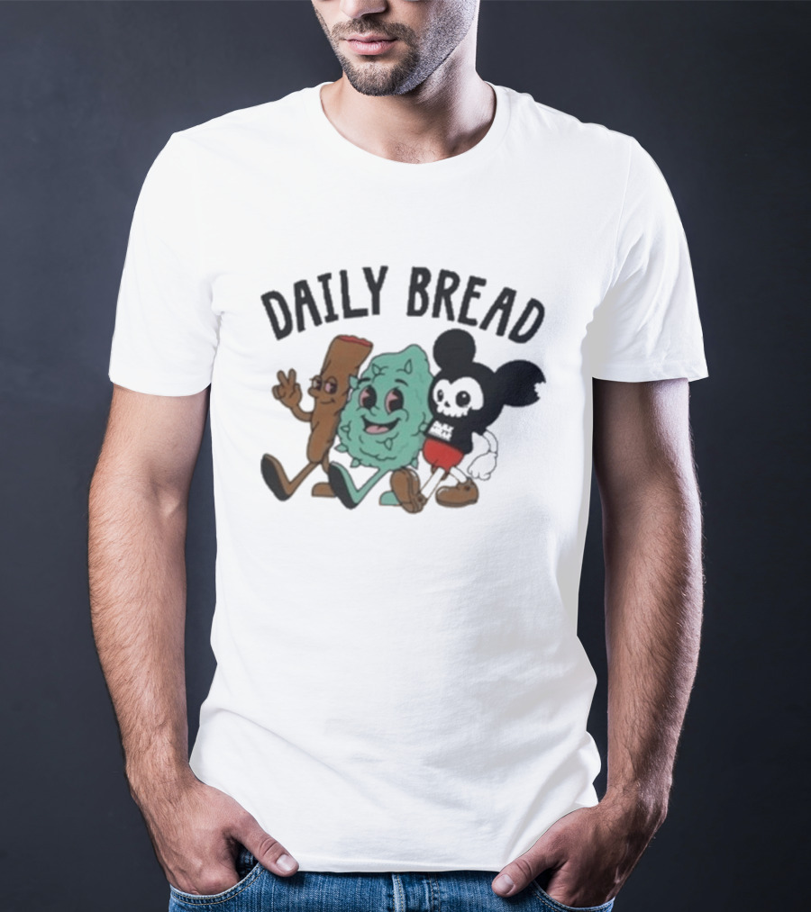 Daily Bread 420 Heavyweight Cartoon Characters Walking Trio T-Shirt