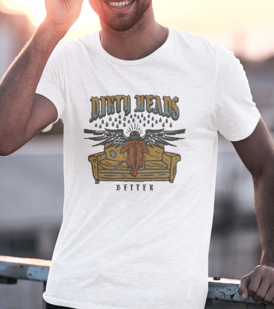 Dirty Heads Better Angel On Couch With Raindrops And Wings T-Shirt