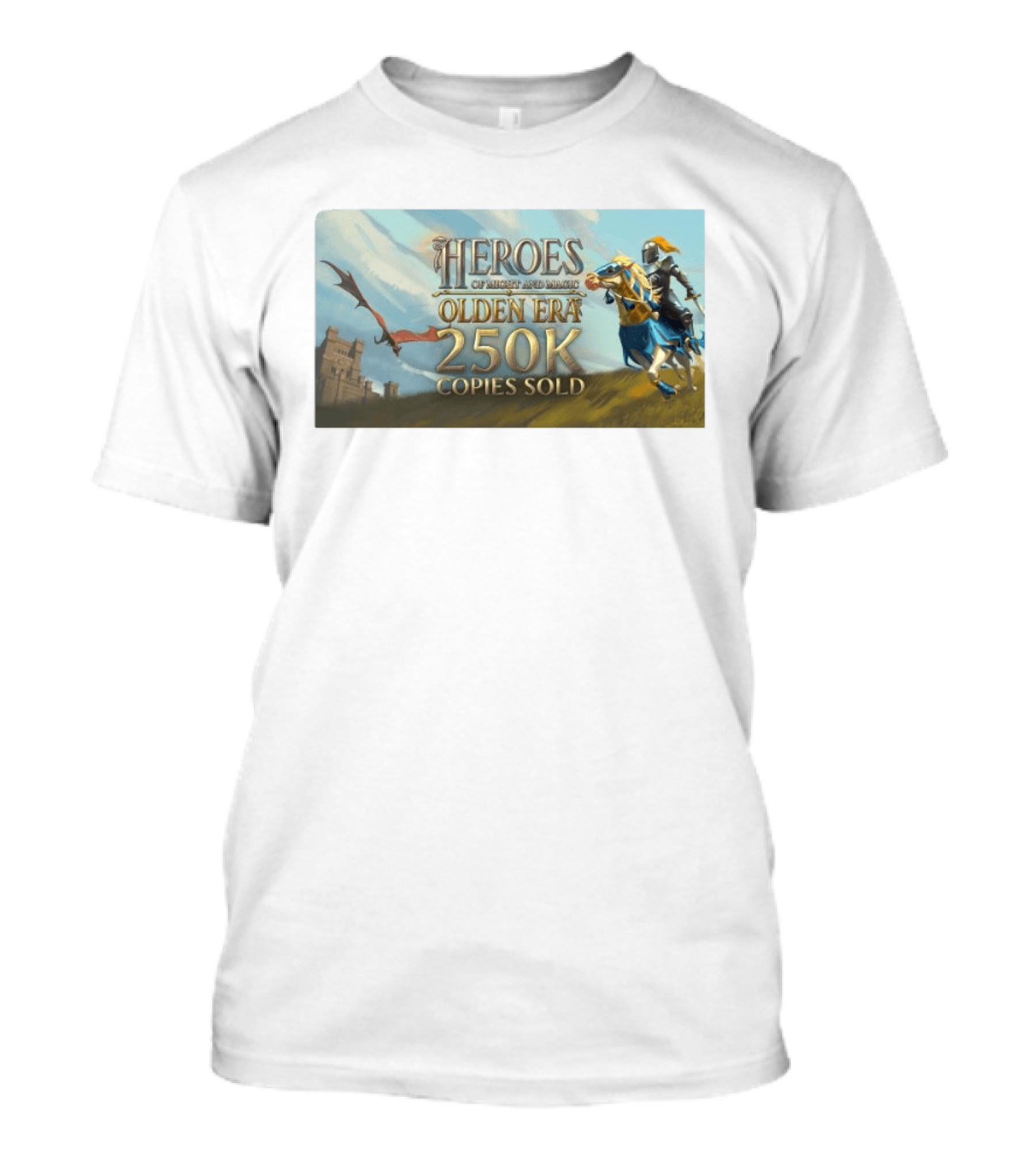 Heroes Of Might And Magic Olden Era 250K Copies Sold With Knight And Dragon T-Shirt