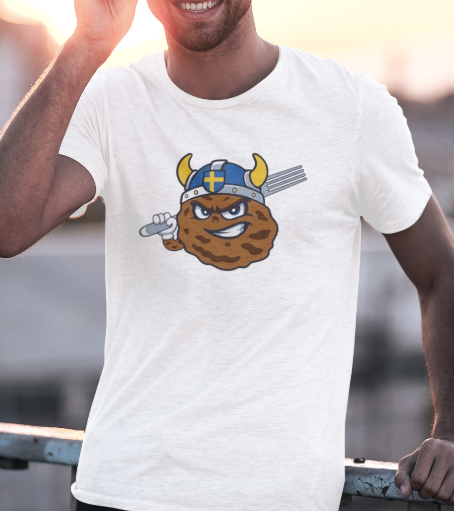 Kane County Cougars Swedish Meatballs 2026 Baseball Viking Helmet Fork T-Shirt