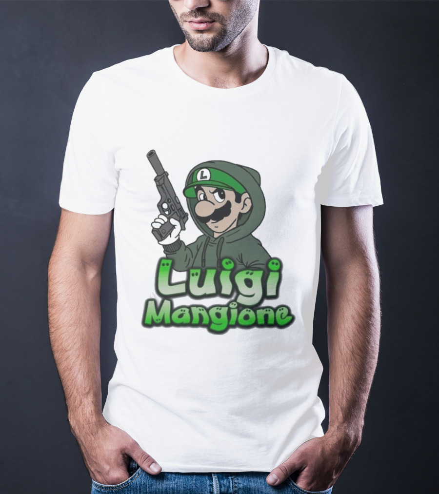 Luigi Mangione Super Mario Gun T-Shirt