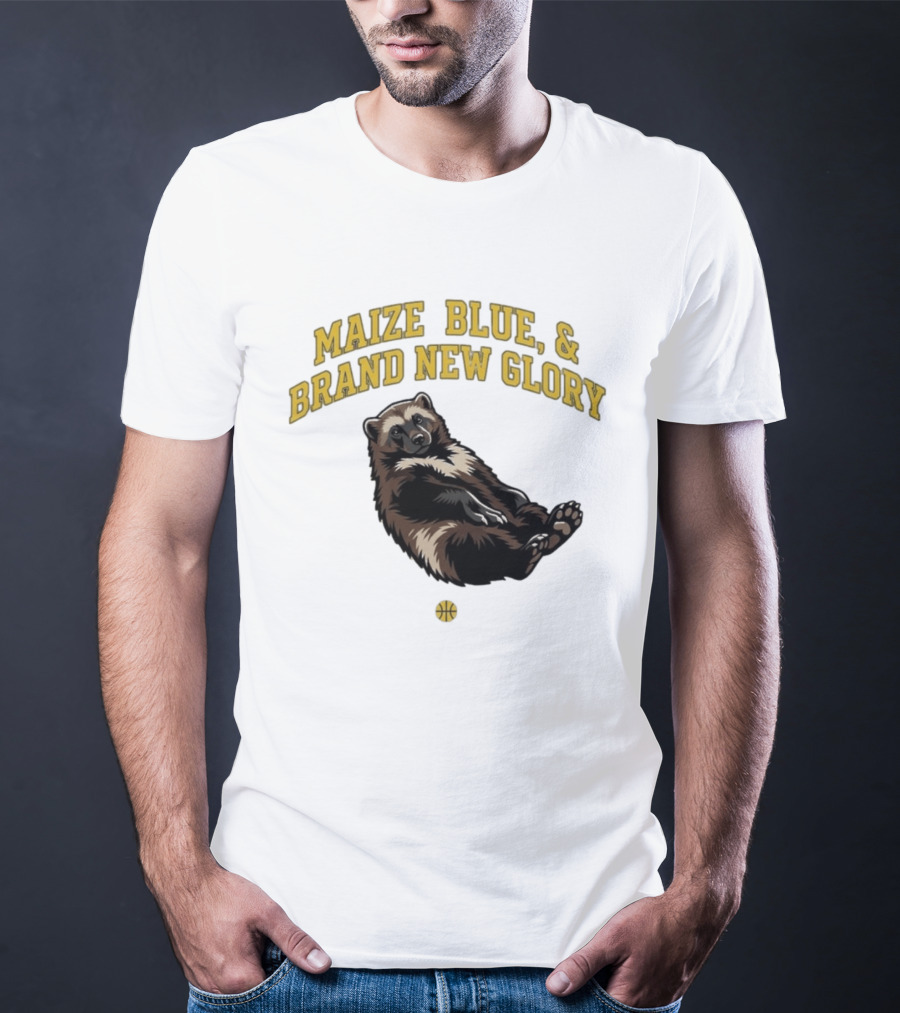 Maize Blue And Brand New Glory Wolverine Basketball T-Shirt