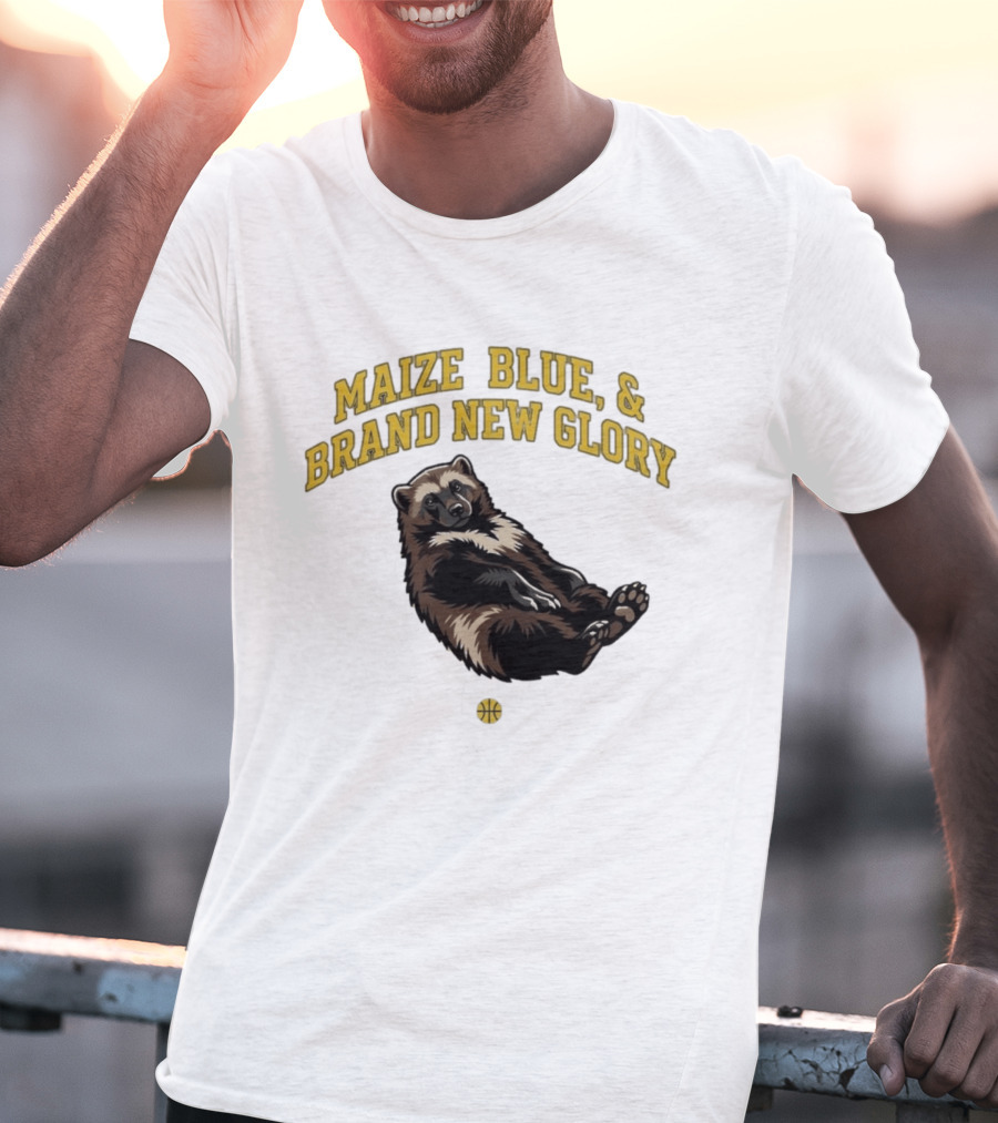 Maize Blue And Brand New Glory Wolverine Basketball T-Shirt