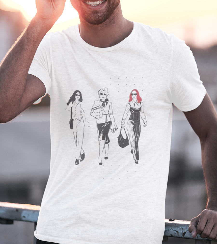 The Devil Wears Prada 2 Fashion Illustration Ladies Sunglasses Pink Hair T-Shirt