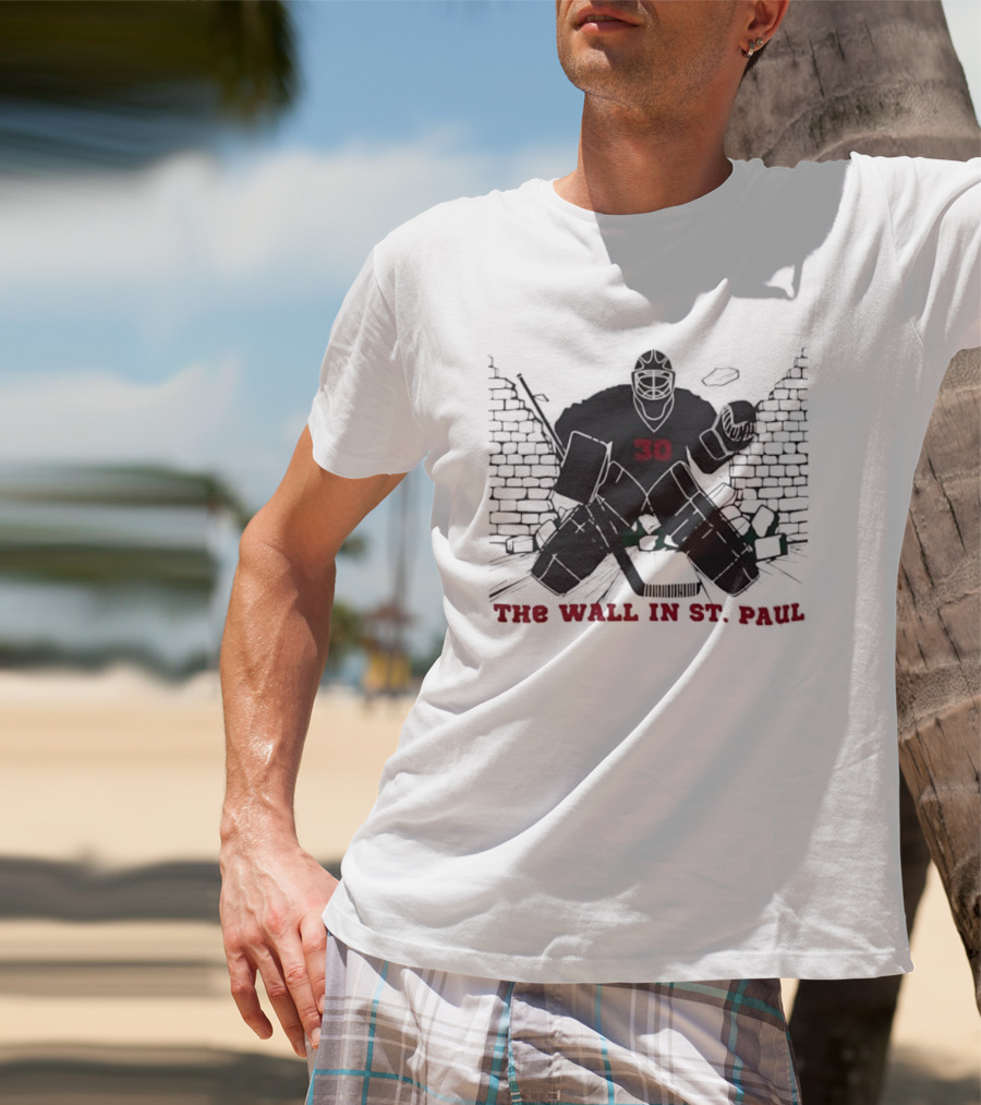 Minnesota Wild Number 30 The Wall In St Paul T-Shirt