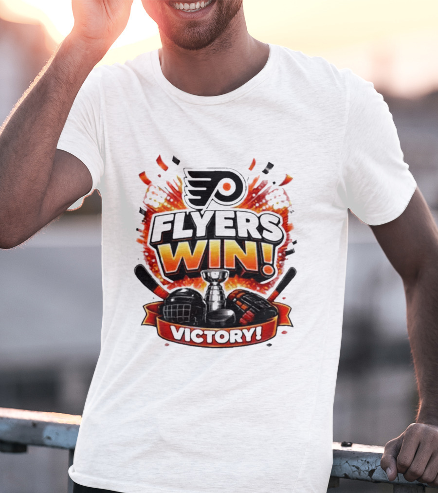 Philadelphia Flyers Win Victory Ice Hockey Celebration T-Shirt