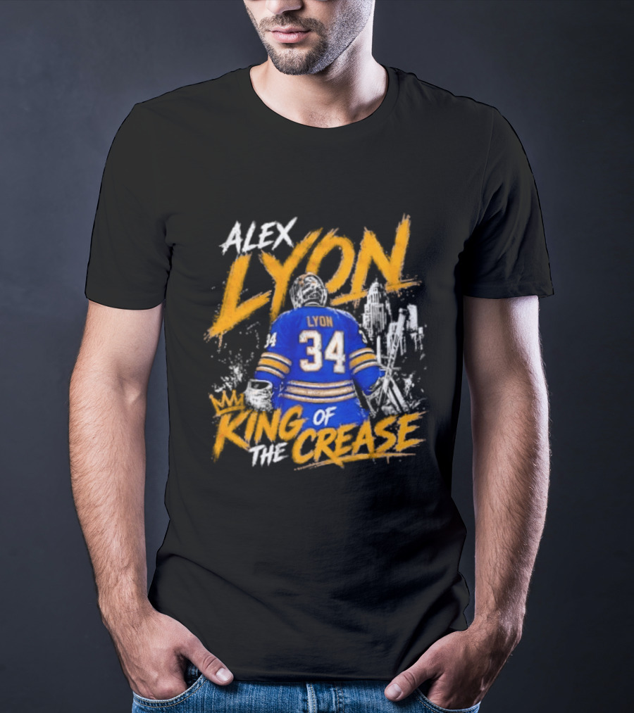 Alex Lyon 34 King Of The Crease Sabres T-Shirt