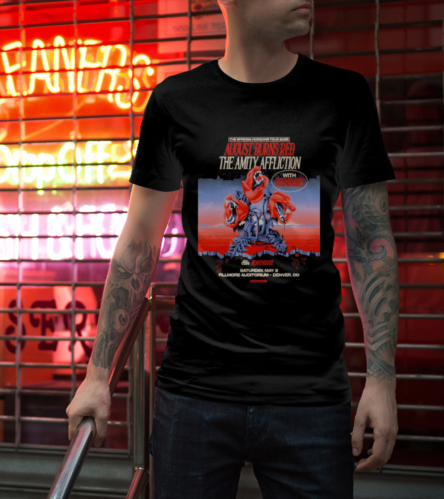 The Springs Horizon Tour 2026 August Burns Red The Amity Affliction Fit For A King Boulder Theater Denver CO May 2nd T-Shirt