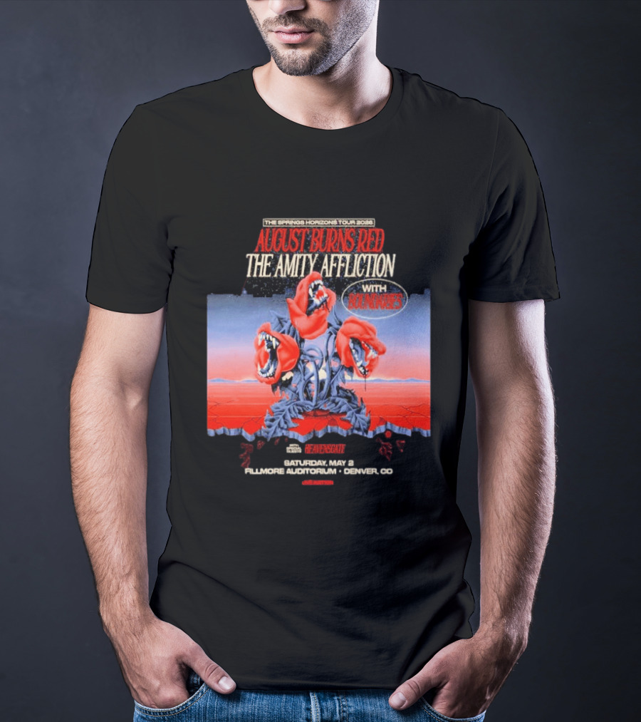 The Springs Horizon Tour 2026 August Burns Red The Amity Affliction Fit For A King Boulder Theater Denver CO May 2nd T-Shirt