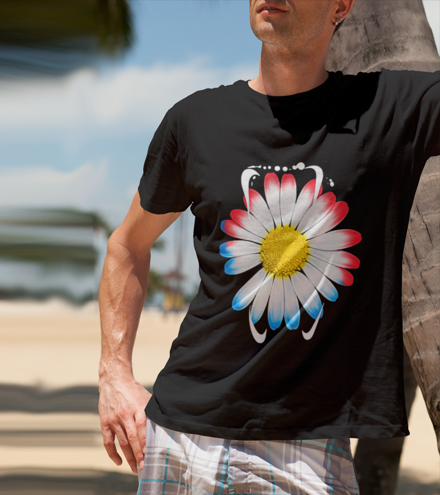 G Dragon Daisy Red Blue Petals T-Shirt