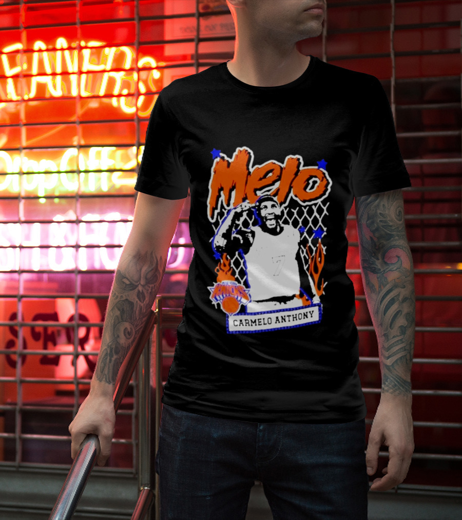 Melo Carmelo Anthony New York Knicks NBA Street Player Mitchell Ness T-Shirt