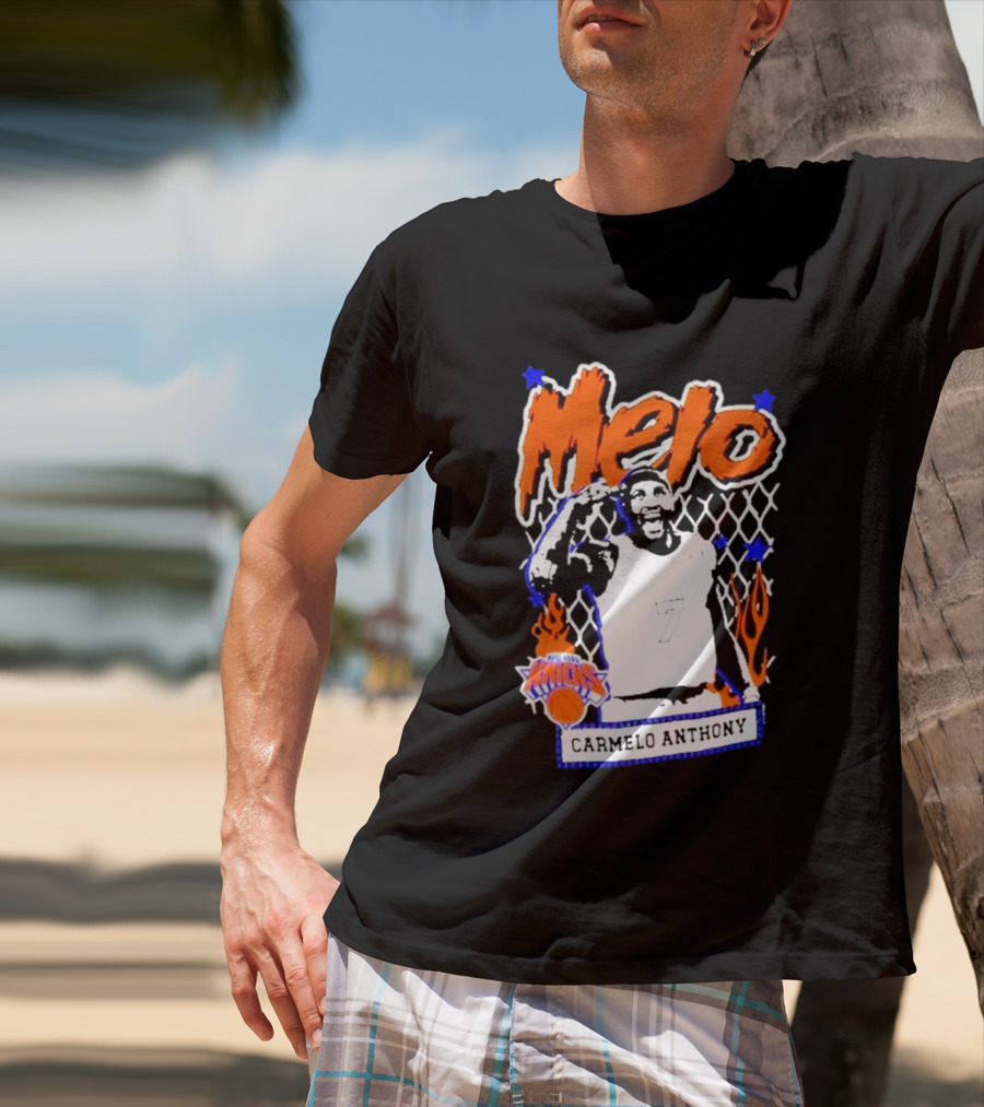 Melo Carmelo Anthony New York Knicks NBA Street Player Mitchell Ness T-Shirt