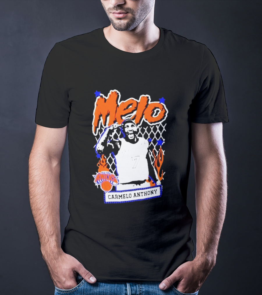 Melo Carmelo Anthony New York Knicks NBA Street Player Mitchell Ness T-Shirt