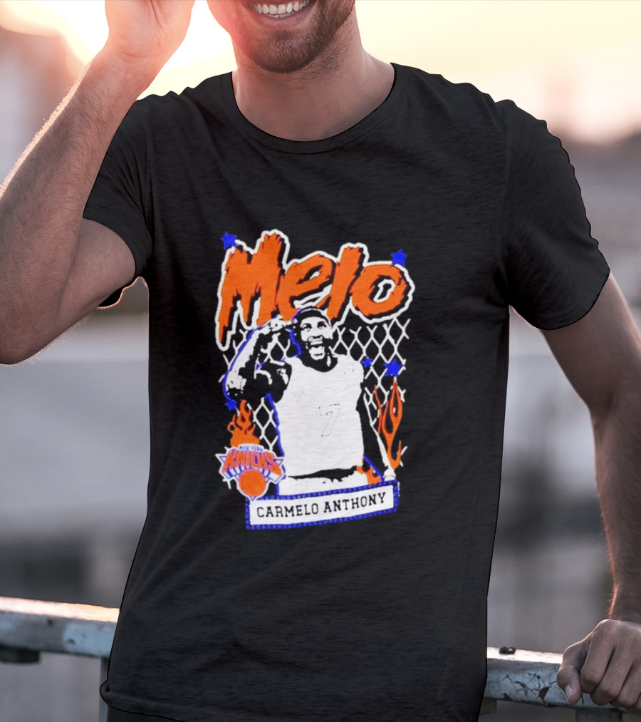Melo Carmelo Anthony New York Knicks NBA Street Player Mitchell Ness T-Shirt