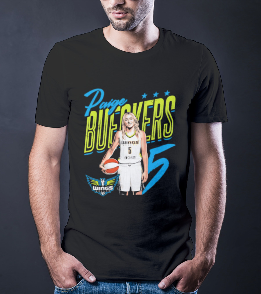 Paige Bueckers Dallas Wings Player Pose Number 5 T-Shirt