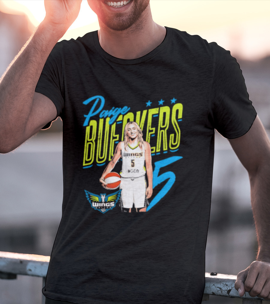 Paige Bueckers Dallas Wings Player Pose Number 5 T-Shirt