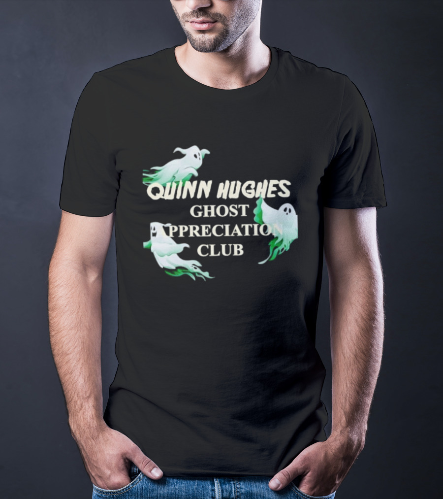 Quinn Hughes Ghost Appreciation Club Whimsical Spirit T-Shirt