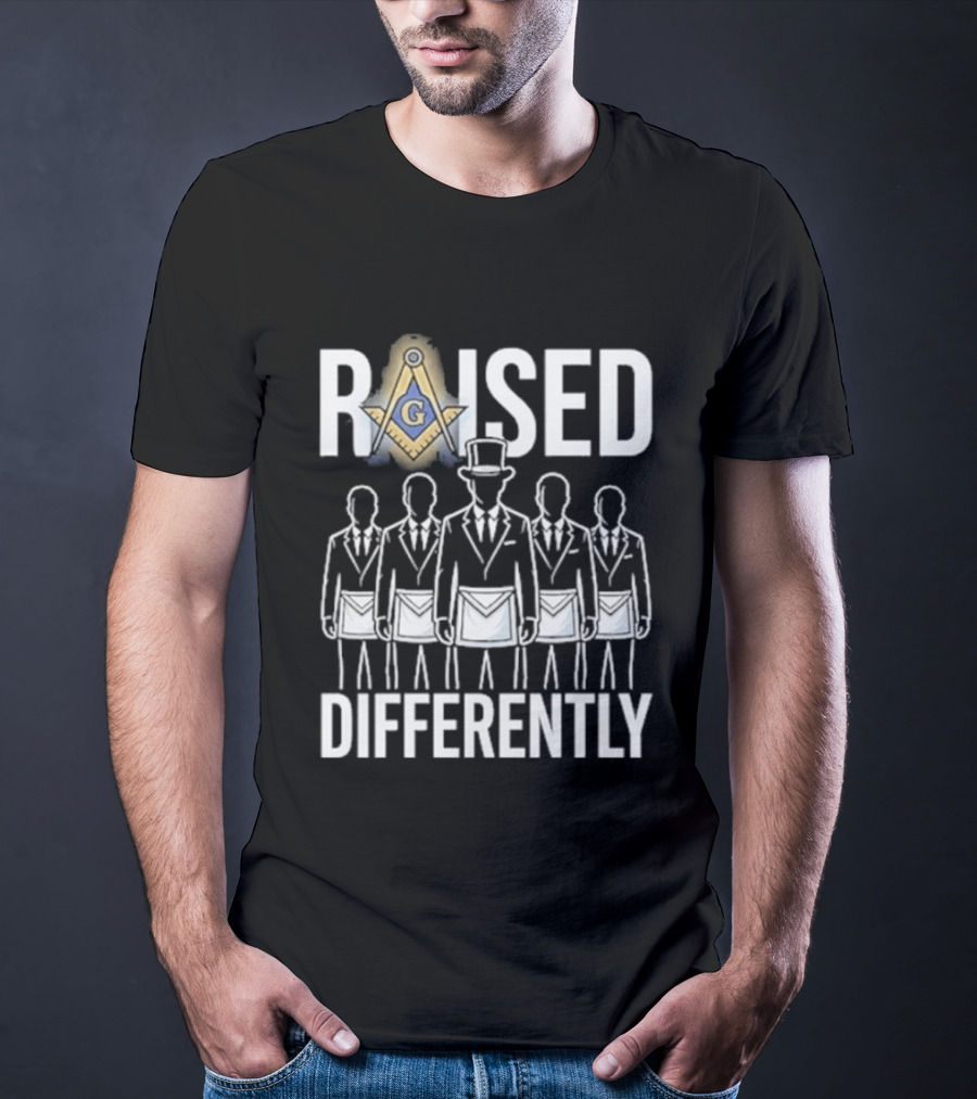 Raised Differently Freemason Symbol And Five Figures T-Shirt