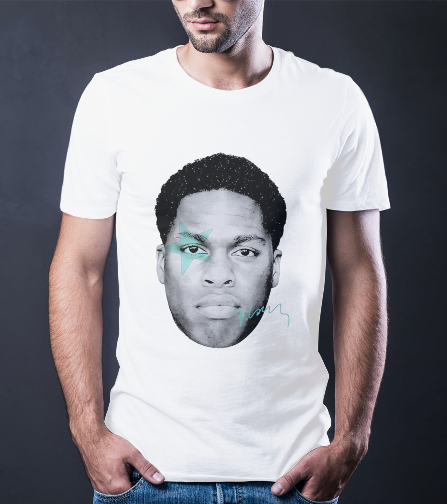 Daniel Caesar Star Face Blue Signature T-Shirt
