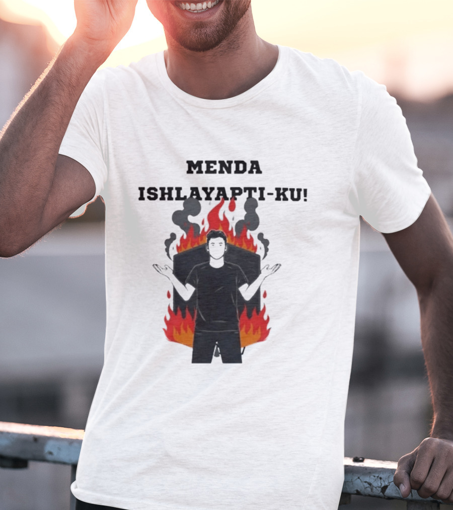 Menda Ishlayapti Ku Uzbek Tech Memes Flame T-Shirt