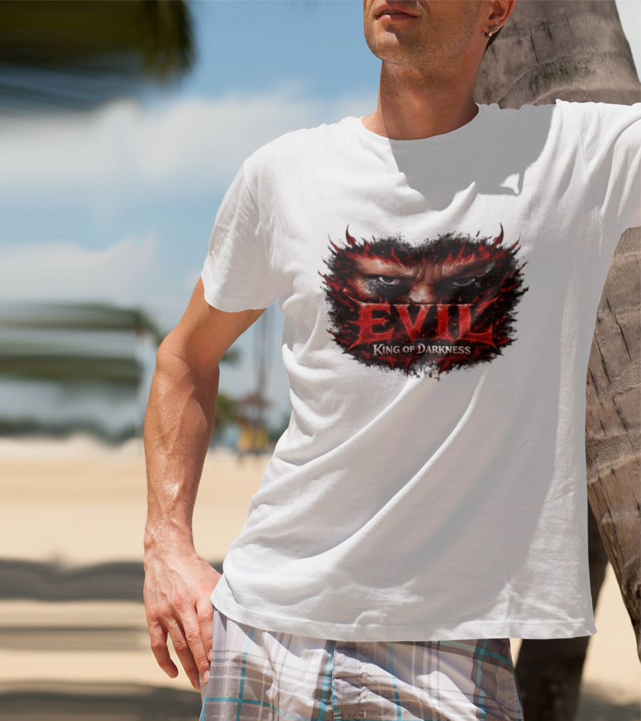 EVIL King Of Darkness Fiery Eyes In Flames T-Shirt