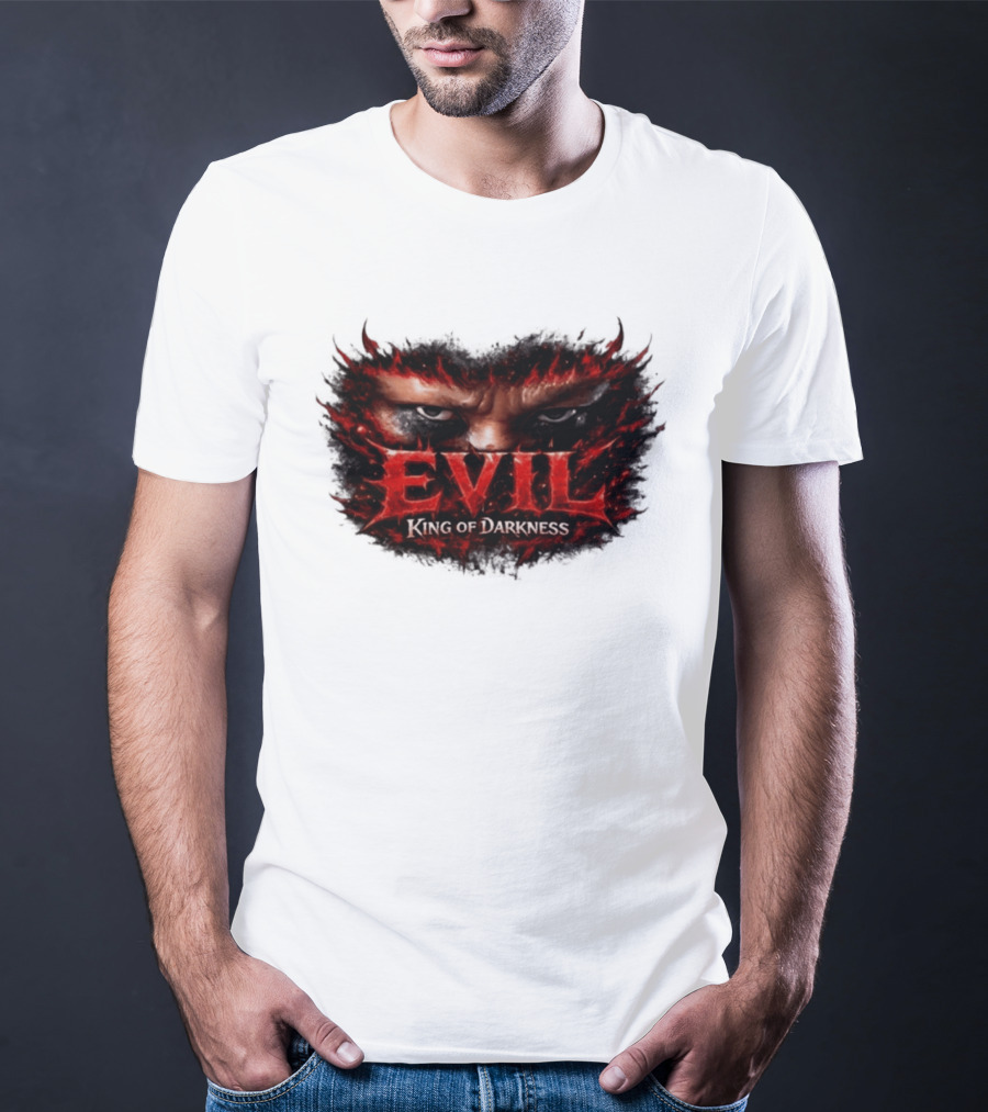 EVIL King Of Darkness Fiery Eyes In Flames T-Shirt
