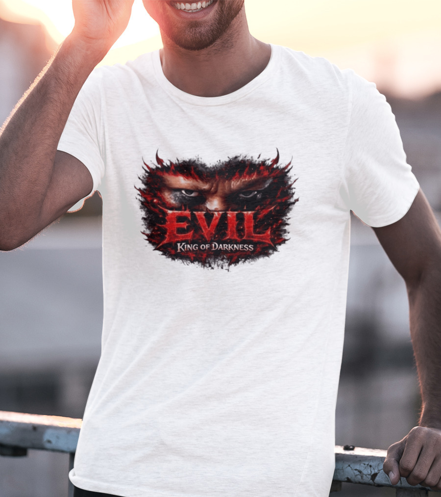 EVIL King Of Darkness Fiery Eyes In Flames T-Shirt
