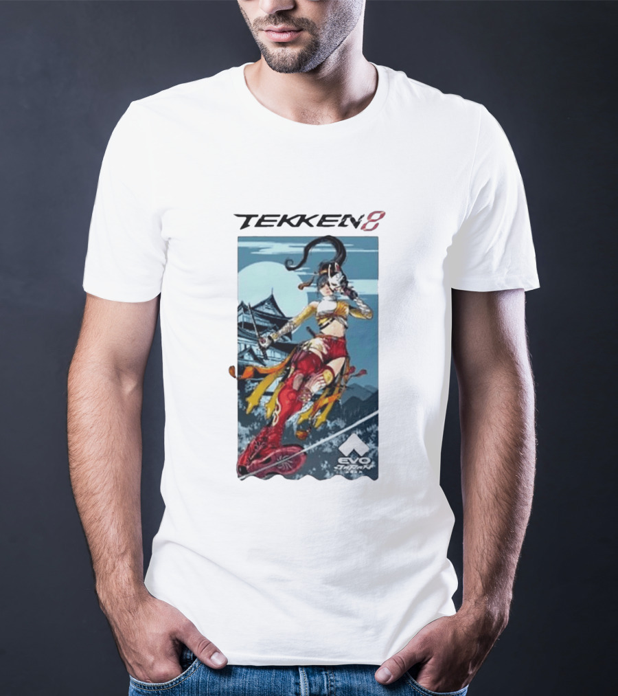 Evo Japan 2026 Tekken 8 Kunimitsu Anime Character Art With Striking Temple T-Shirt