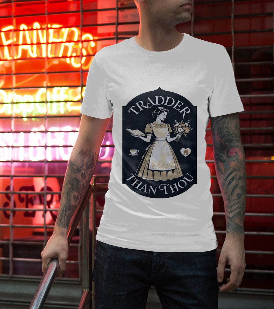 Tradder Than Thou Woman Holding Book And Flower T-Shirt