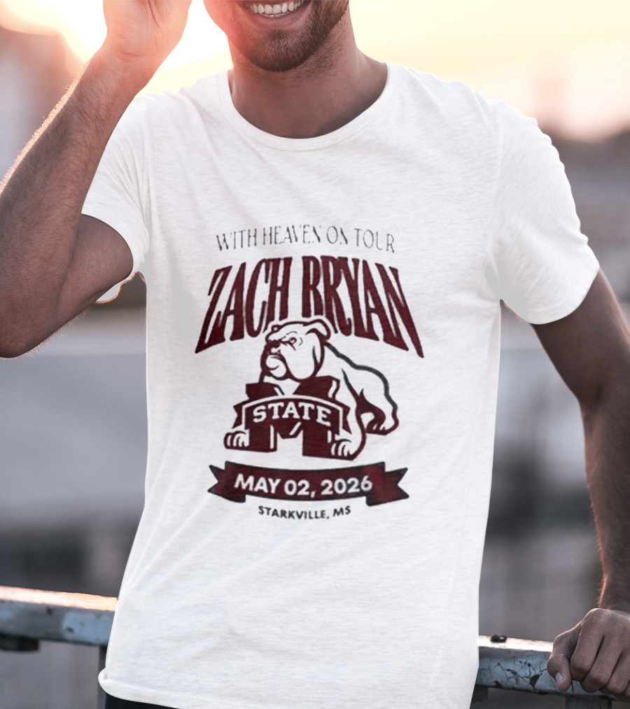 Zach Bryan With Heaven On Tour 2026 Mississippi State May 02 Starkville MS T-Shirt