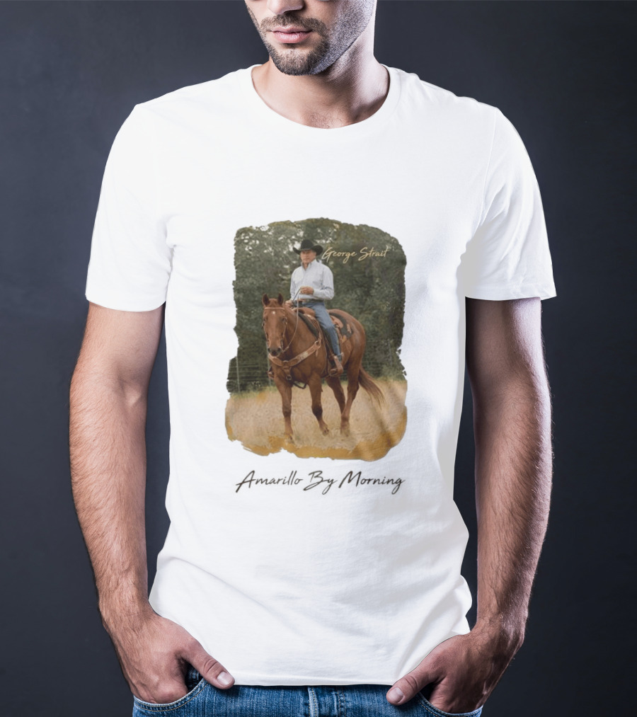 George Strait Riding Horse In Rustic Landscape One Night Only T-Shirt