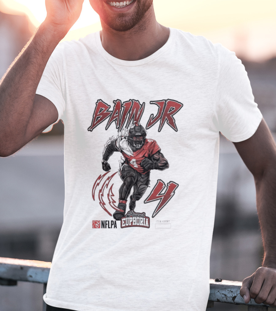 Bain Jr. Planet Euphoria NFL 4 Lightning Football T-Shirt