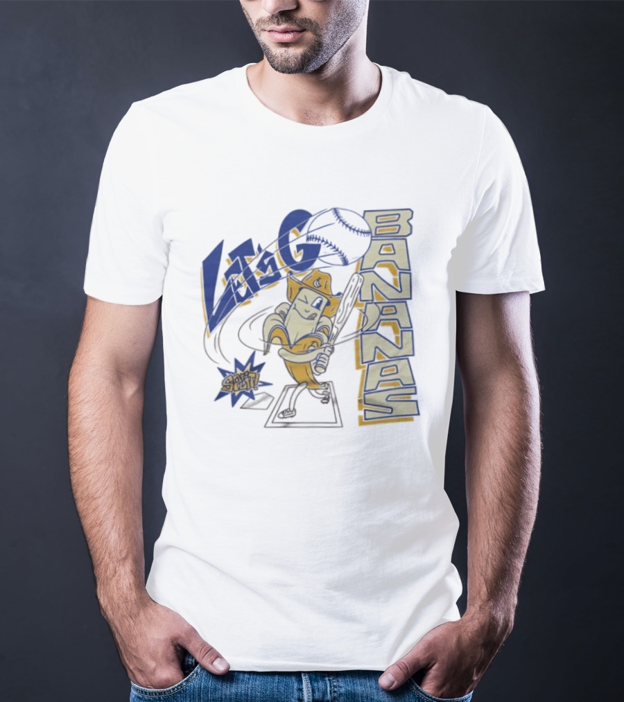 Let's Go Bananas Slugger Cartoon Baseball Bat T-Shirt
