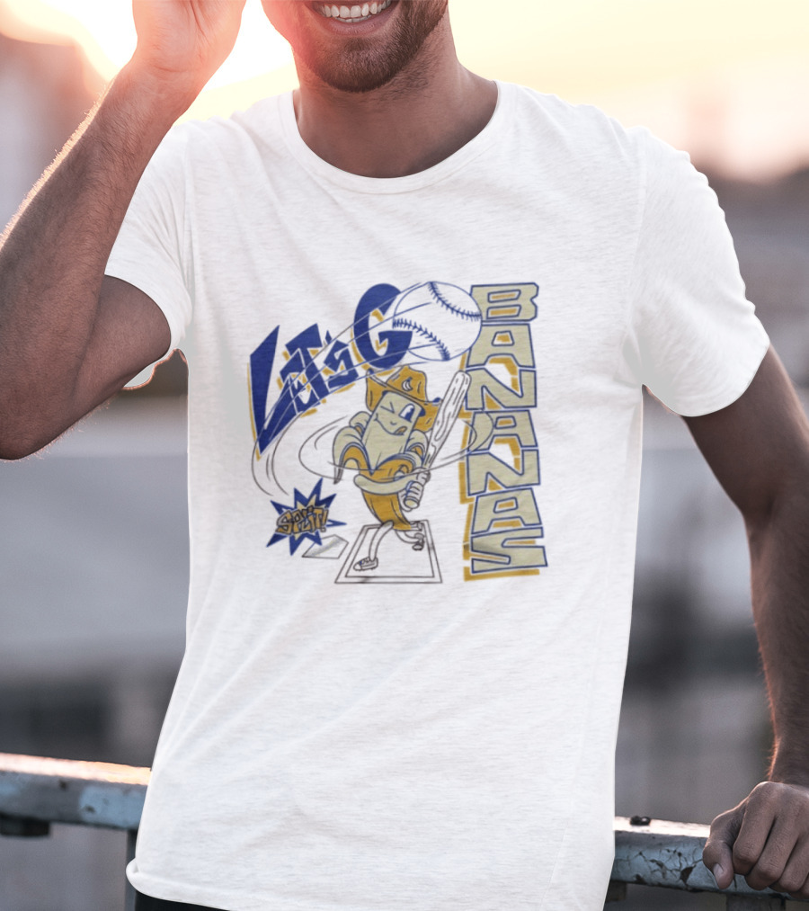 Let's Go Bananas Slugger Cartoon Baseball Bat T-Shirt