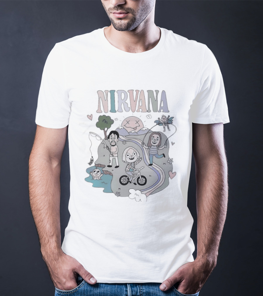 Lorful Nirvana Colorful Childlike Scene With Trees And Hearts T-Shirt