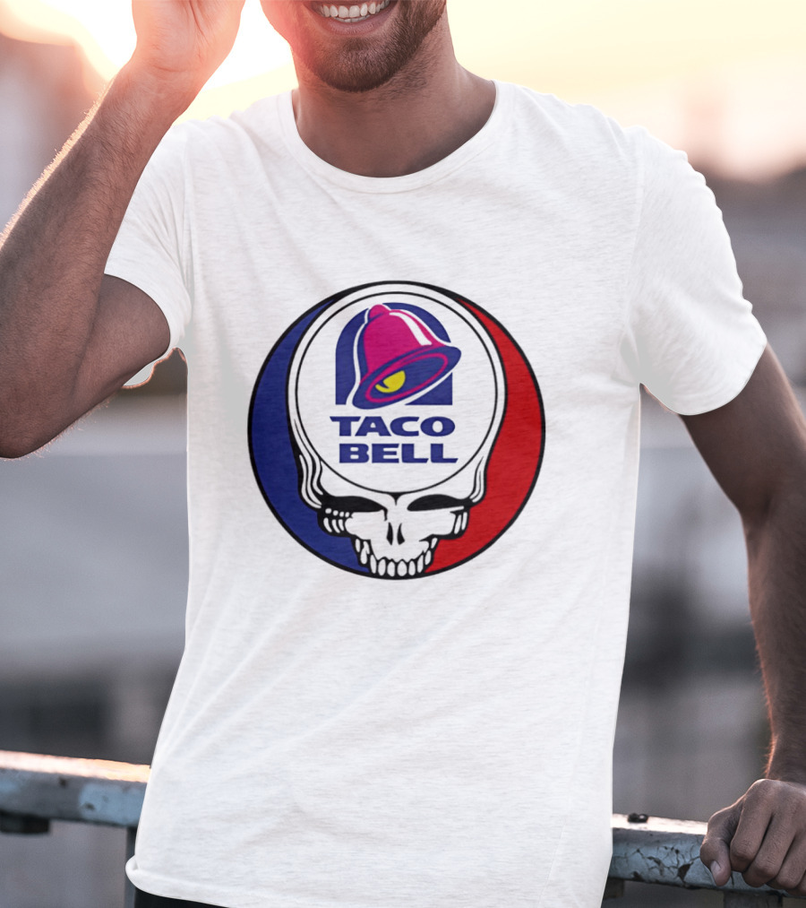 Taco Bell Grateful Dead Skull Logo Red Blue Collaboration T-Shirt