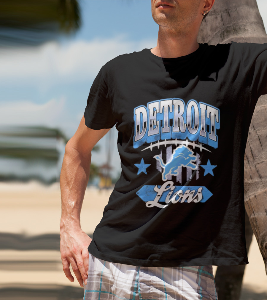 Detroit Lions Americana 2026 Stars Stripes Football Fan Gear T-Shirt