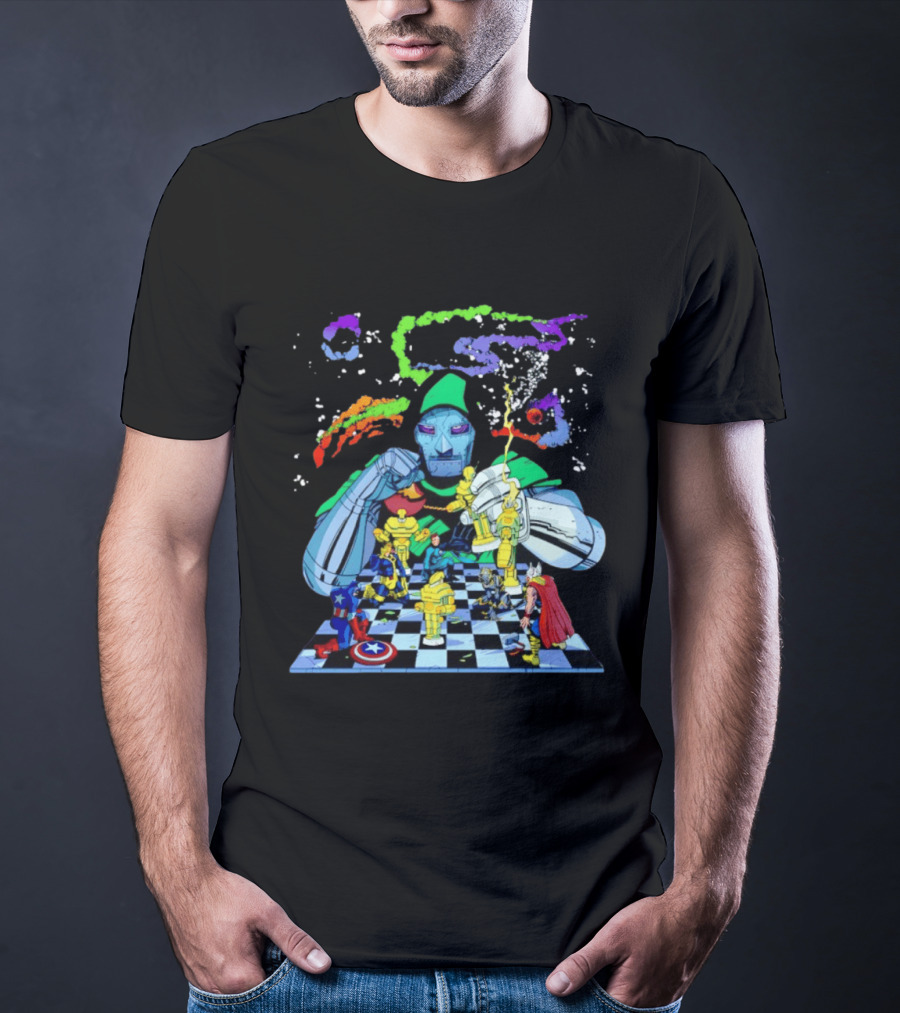 Doctor Doom Strategic Chess Battle With Marvel Heroes T-Shirt