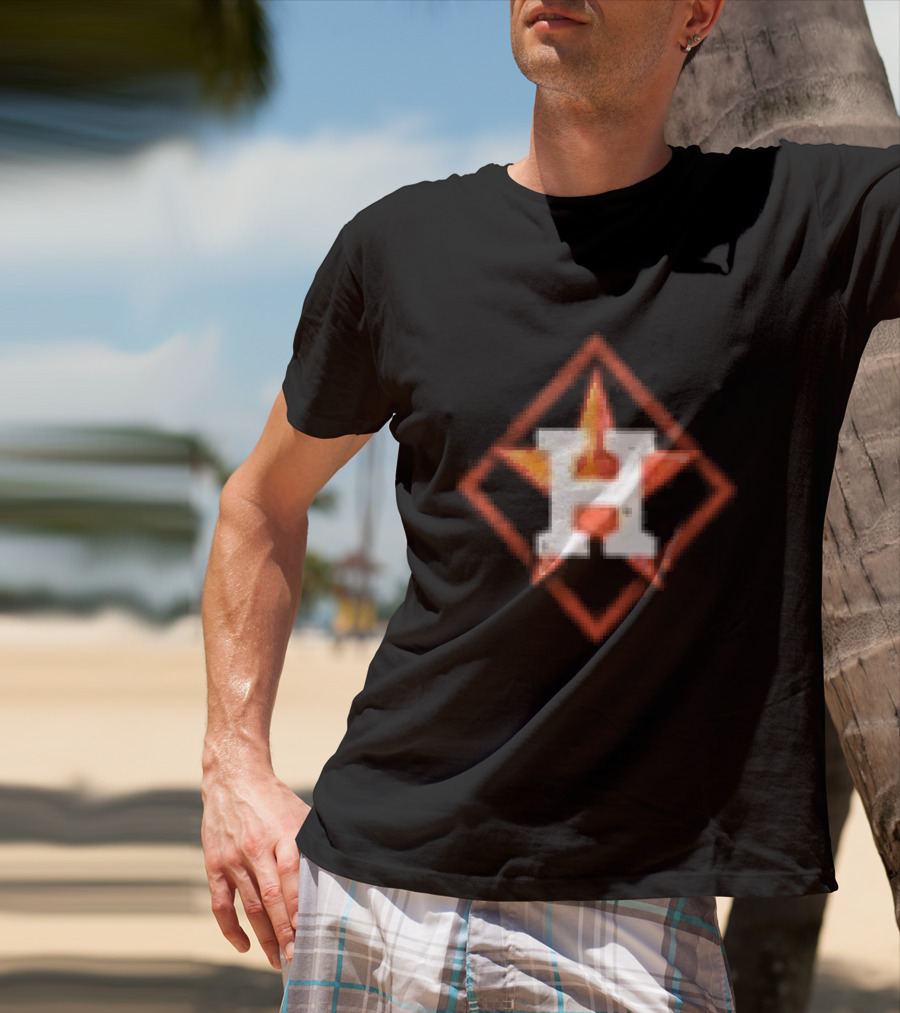 Houston Astros America's Pastime Black Star H Baseball Iconography T-Shirt