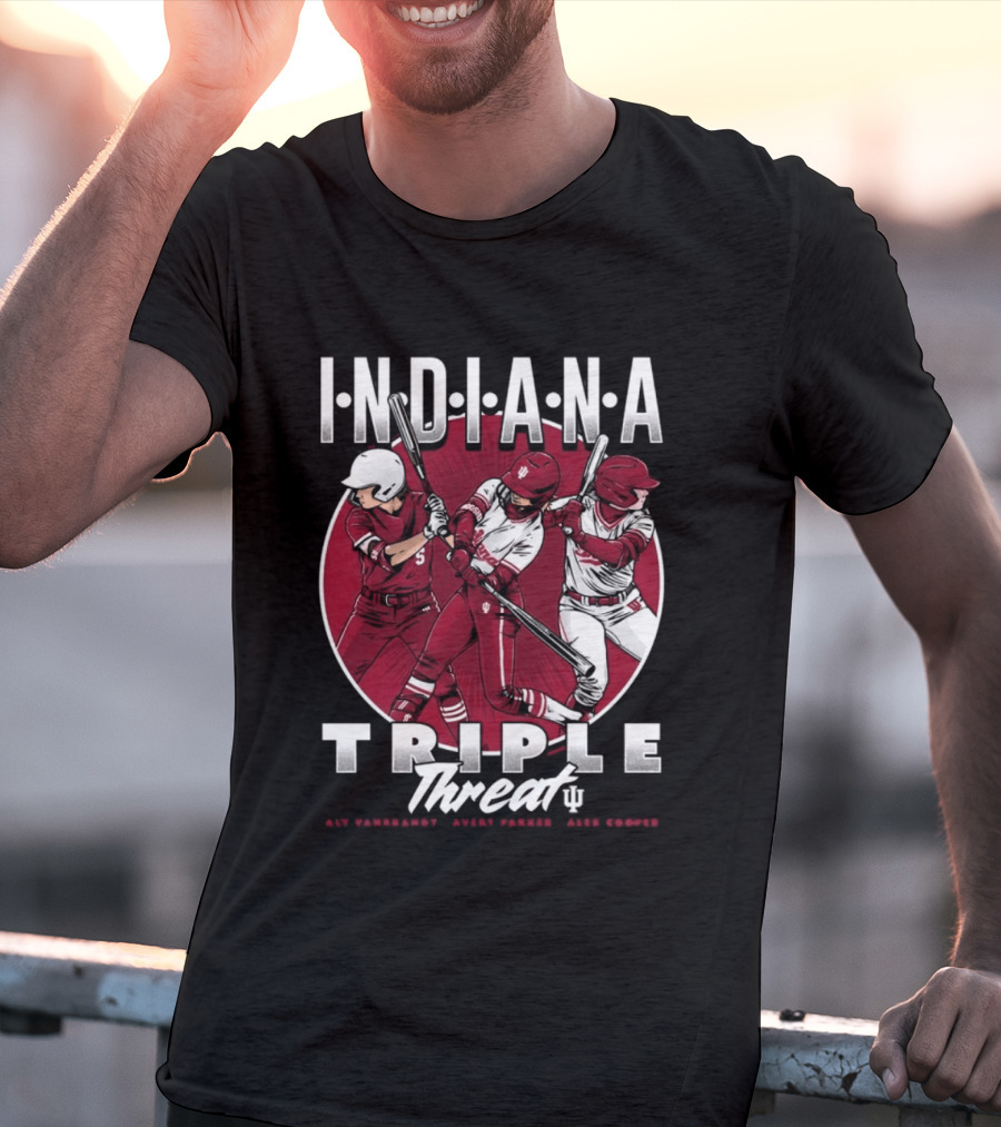 Indiana Hoosiers Softball Triple Threat Aly Van Brandt Avery Parker Alex Cooper T-Shirt
