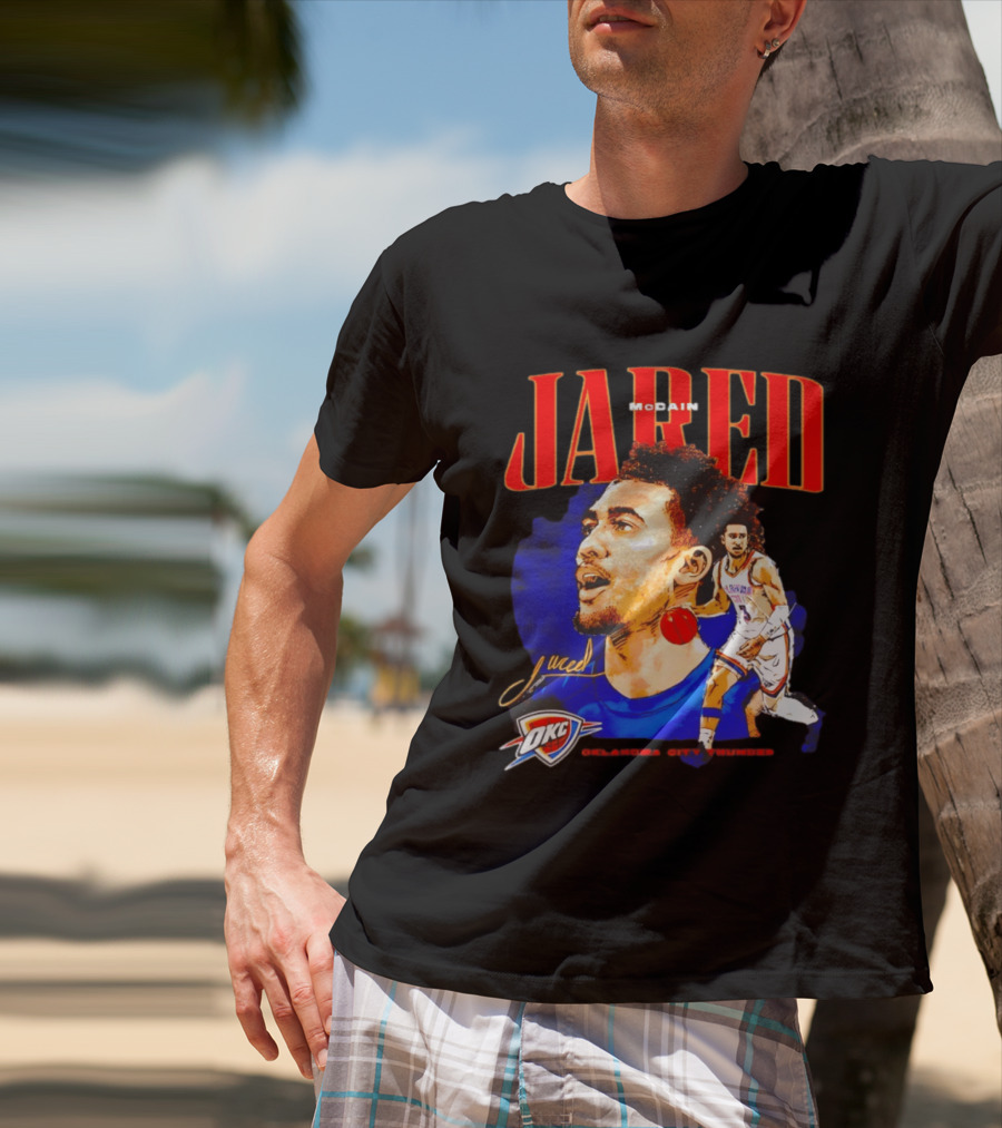 Jared McCain Oklahoma City Thunder NBA Basketball OKC Player T-Shirt