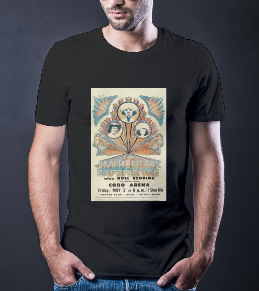 The Jimi Hendrix Experience Concert May 2 Cobo Arena With Noel Redding T-Shirt