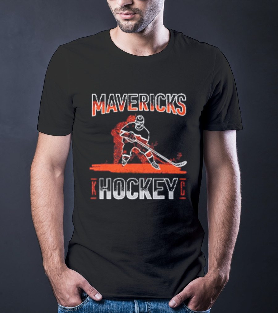 Mavericks Hockey Player Icon With Red And White T-Shirt
