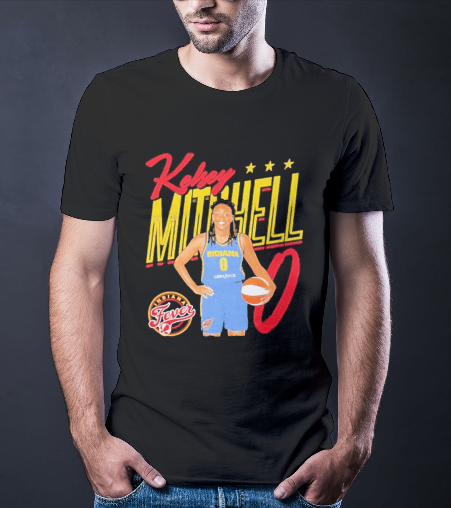 Kelsey Mitchell Indiana Fever Basketball Player Pose Salesforce T-Shirt