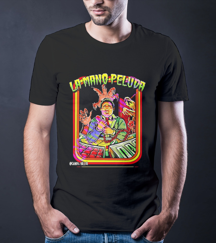 La Mano Peluda Terror Radial Hombre Teléfono Cadenas Kawaii Killer T-Shirt