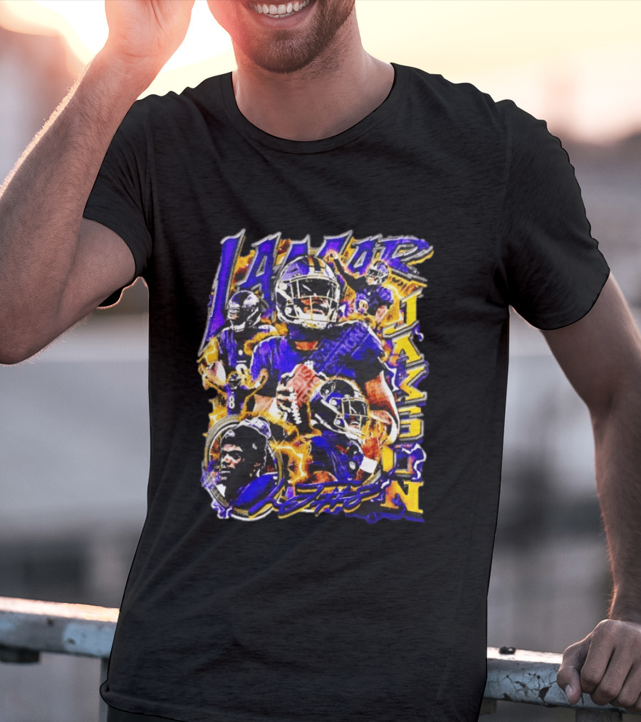 Lamar Jackson Baltimore Ravens Football Sports Star T-Shirt