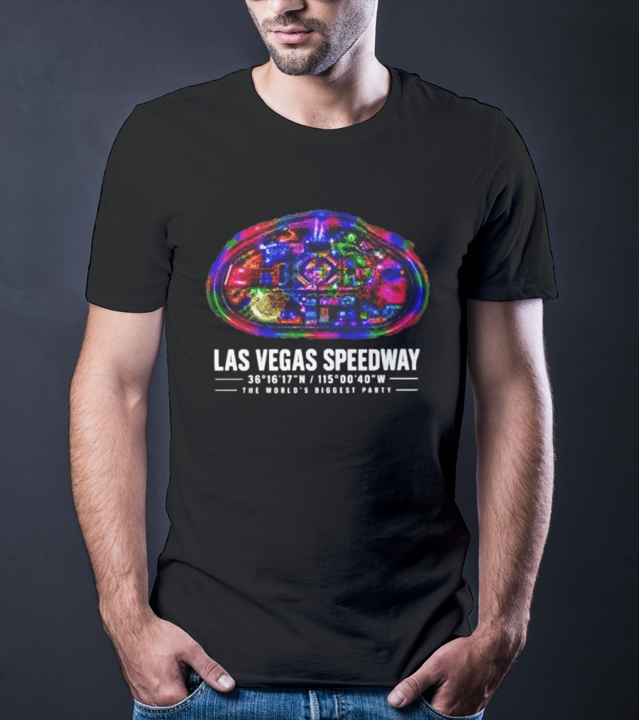Las Vegas Speedway Coordinates In Nevada The World's Biggest Party T-Shirt