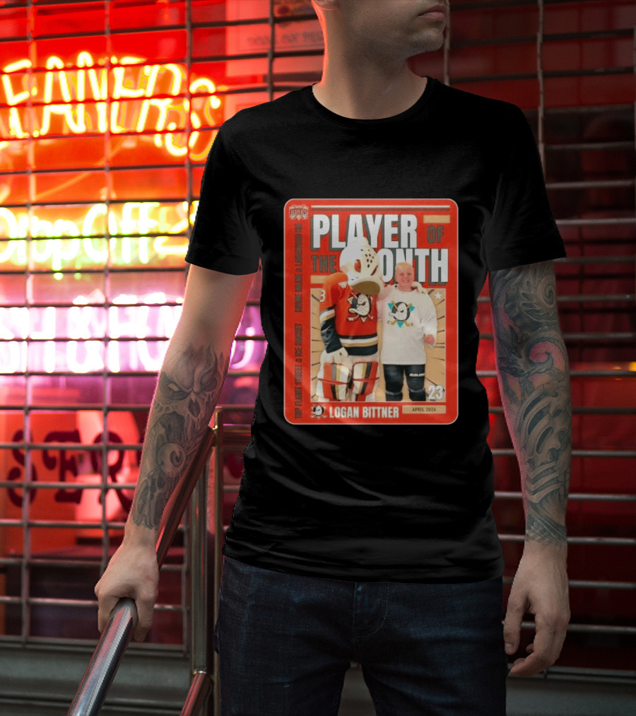 Top Flight Sweet Anaheim Ducks Logan Bittner Player Of The Month April 2026 T-Shirt