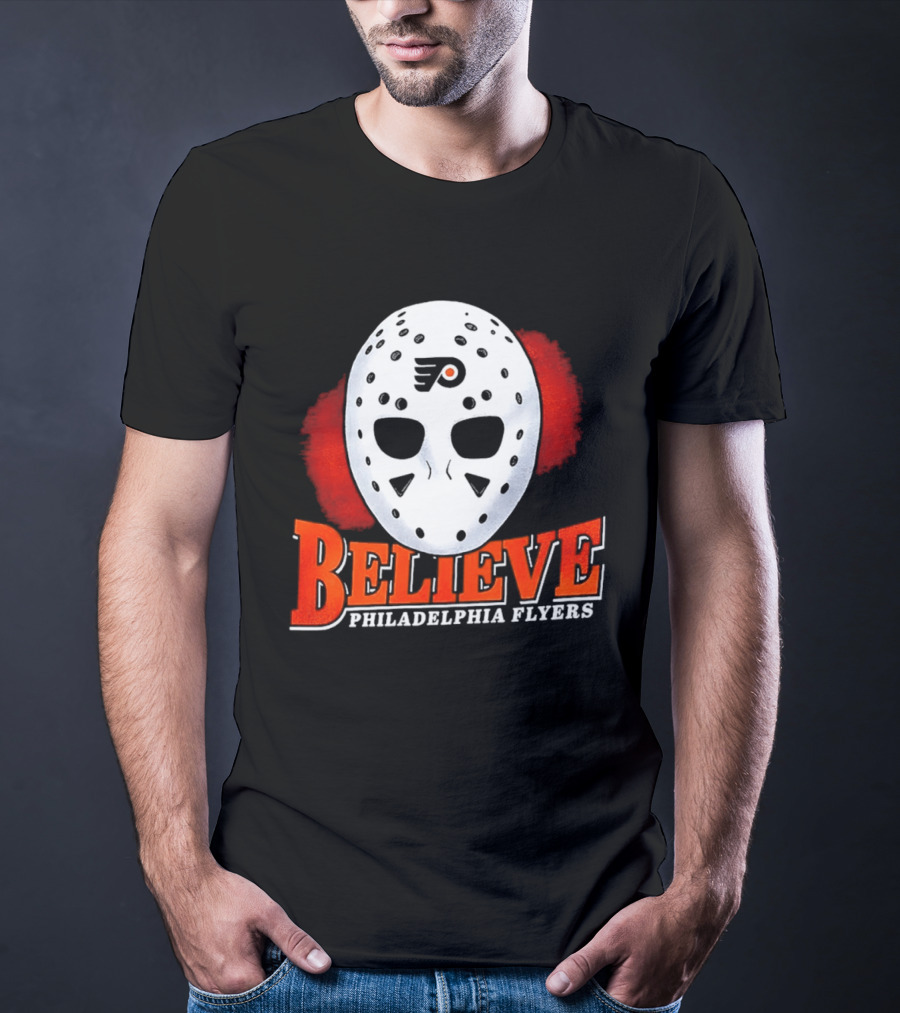 Philadelphia Flyers Believe 2026 Hockey Mask T-Shirt