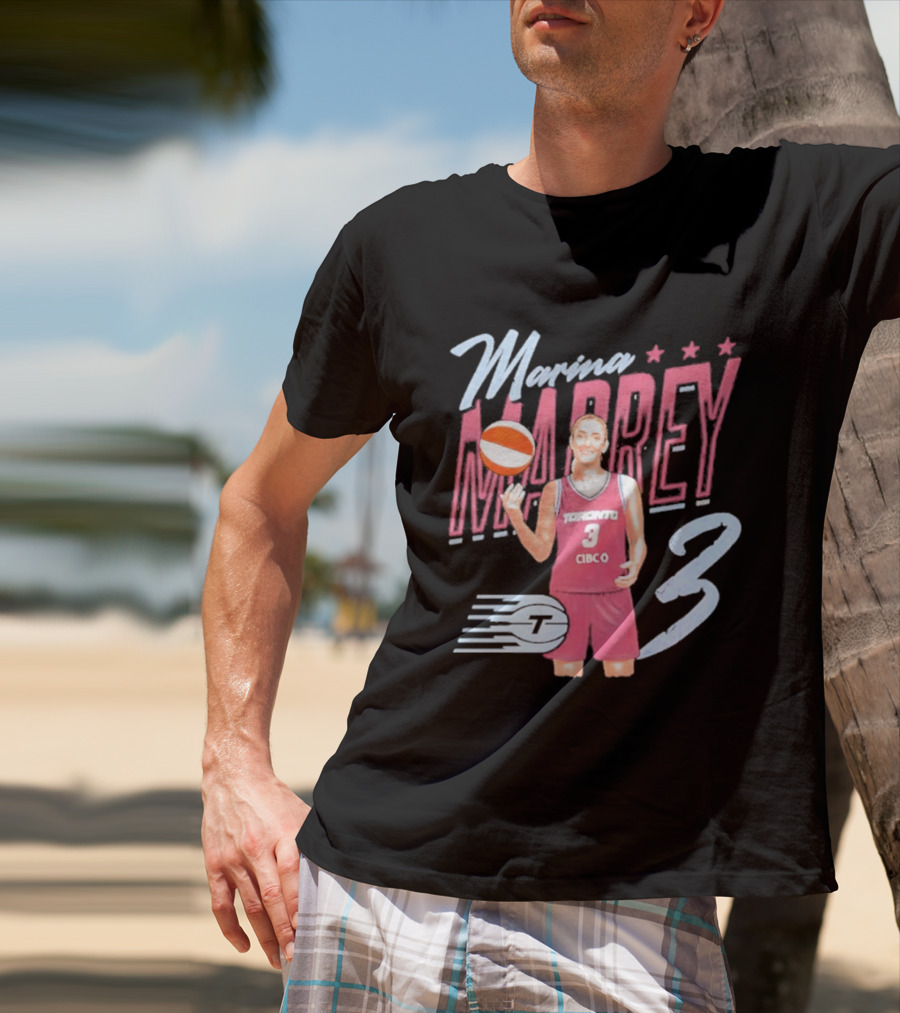 Marina Mabrey Toronto Basketball Pose CIBCO Tempo 3 Stars T-Shirt